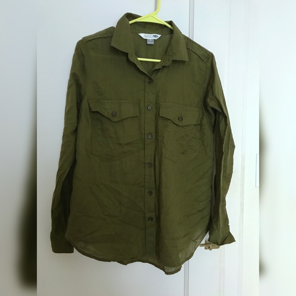 Old Navy Classic Shirt in Olive Green